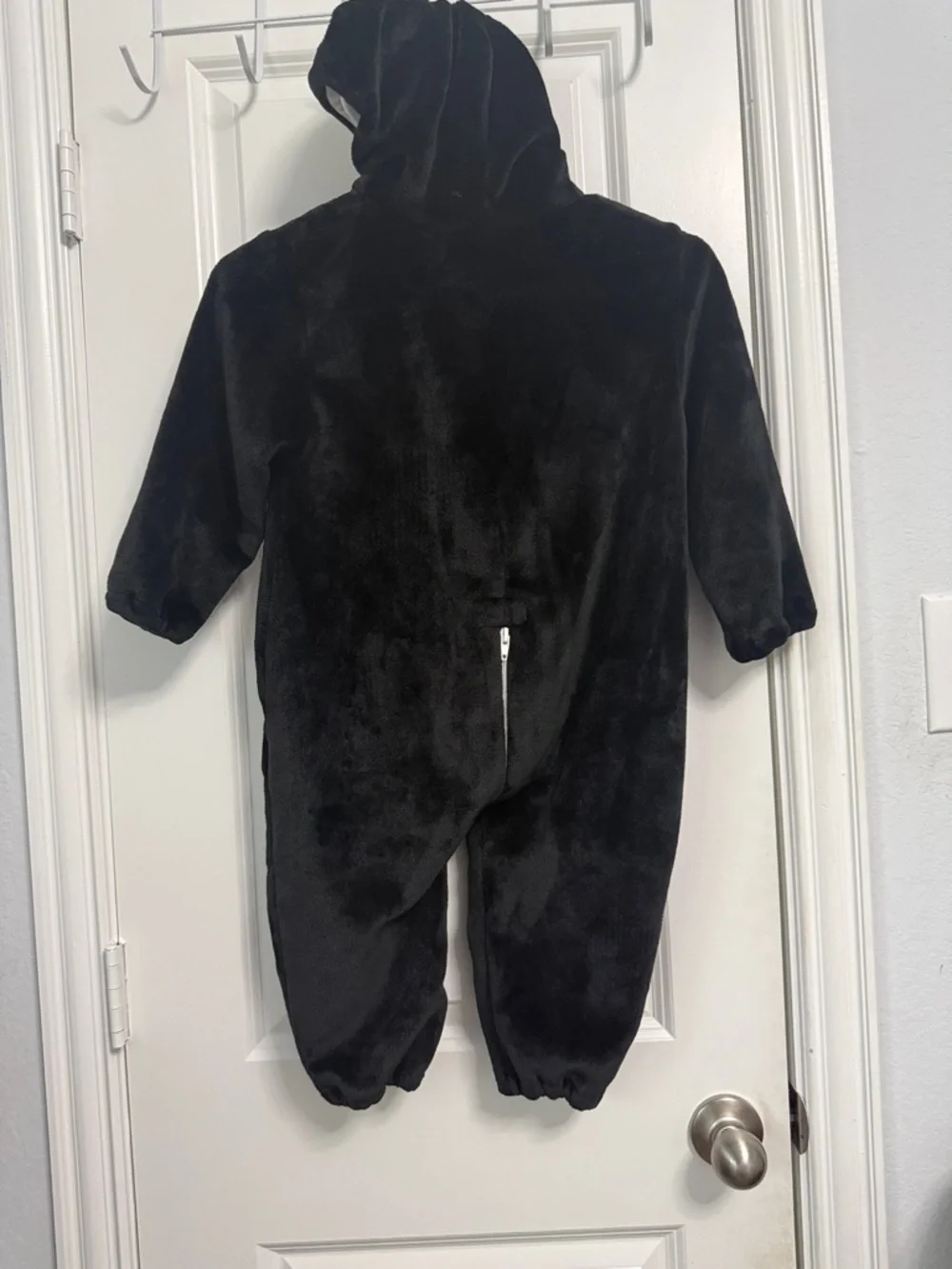Penguin Plush Hooded Footie One-Piece - Black & White